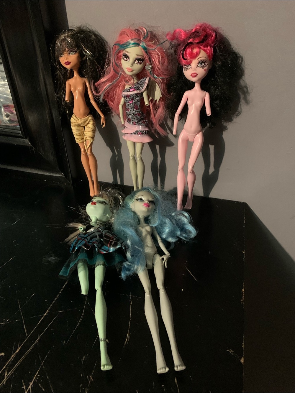Monster High Doll Lot Of 5 Frankie, Cleo, Draculaura, Rochelle, Ghoulia